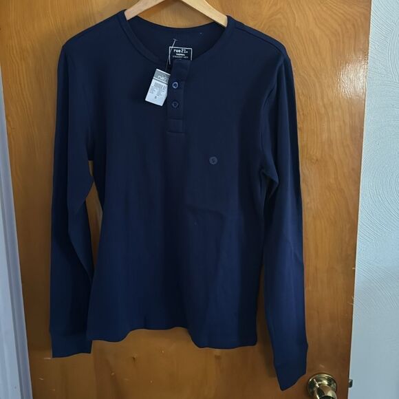 Thermal Henley Shirt Mens Small Rue21 Navy - Picture 1 of 2